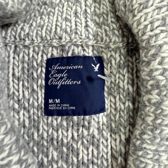 Gray y2k american eagle knit cardigan with pockets - Picture 7 of 7